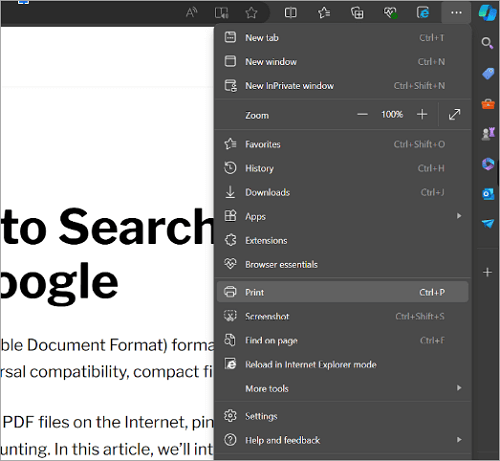 download a page as a pdf in microsoft edge