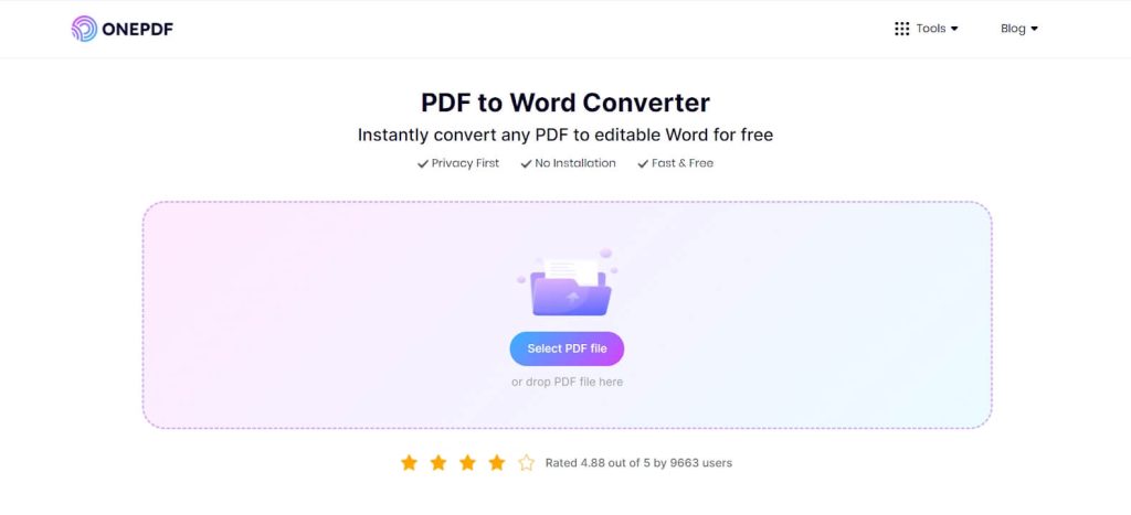 onepdf pdf to word converter