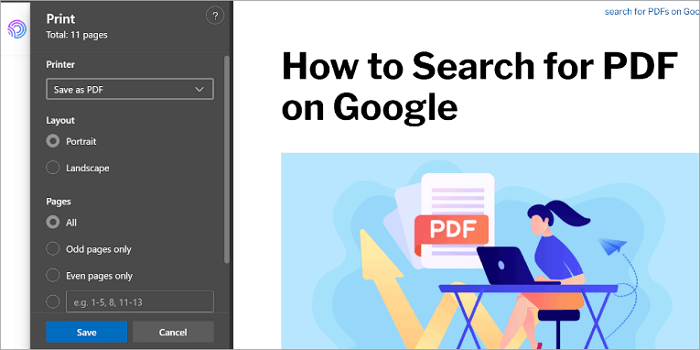 save as pdf in windows browser