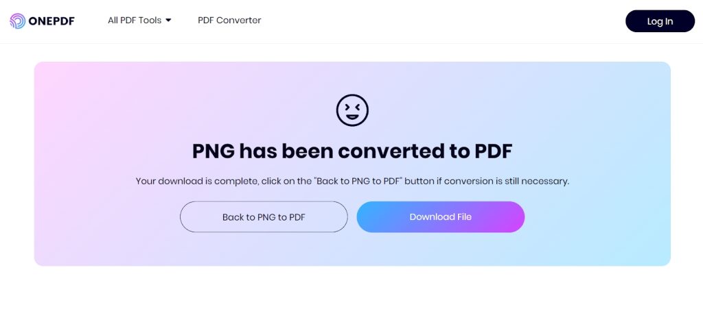 success convert png to pdf