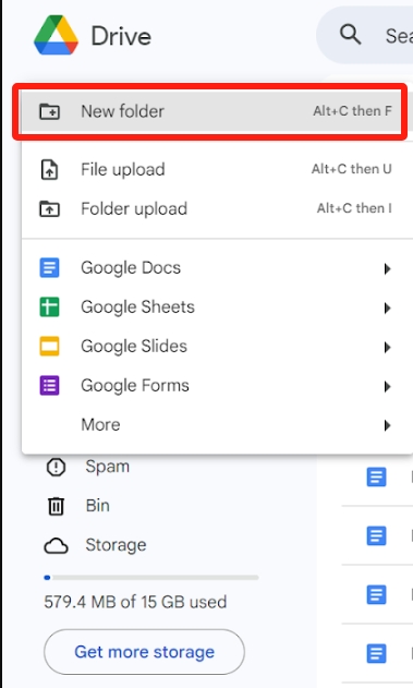 upload new folder to google drive