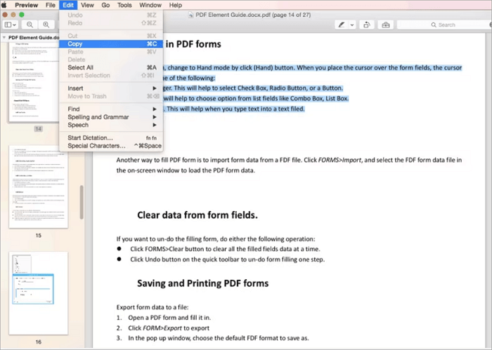 extract text from pdf with preview