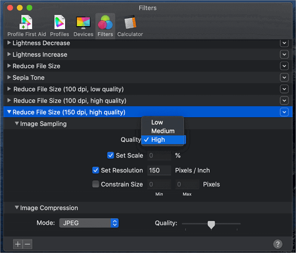 reduce pdf size on mac with colorsync